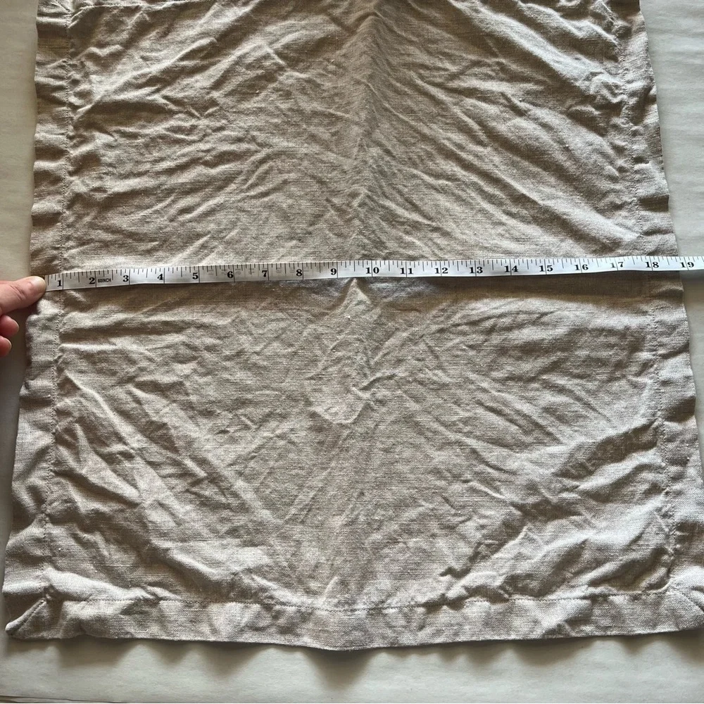 Unbranded Set of Two Oatmeal Tan Linen Napkins